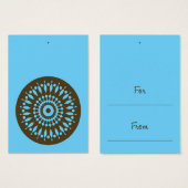 ギフトラベル – 青と茶色 (正面&裏面)