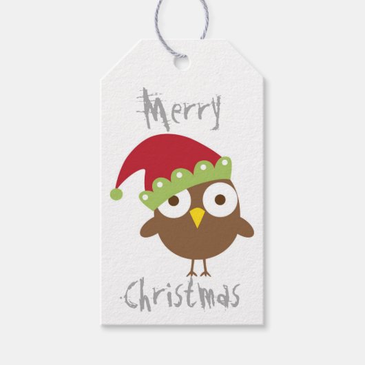 ギフトラベル- Merry Christmas Bird ギフトタグ (正面)