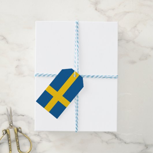 ギフトラベルwithスウェーデン国旗 ギフトタグ (より糸つき)