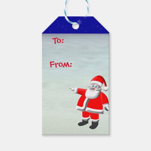 ギフトラベルwithスタンディングサンタ ギフトタグ (正面)