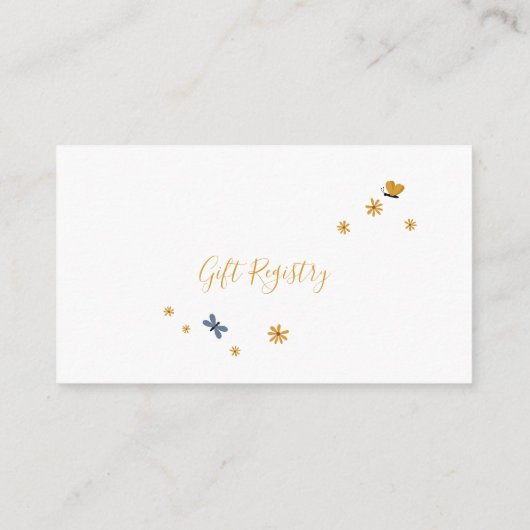 ギフトレジストリかわいい赤ちゃん動物赤ちゃんシャワー エンクロージャーカード (裏面)