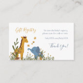 ギフトレジストリかわいい赤ちゃん動物赤ちゃんシャワー エンクロージャーカード (正面)