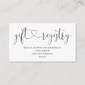 ギフトレジストリの挿入/招待状 エンクロージャーカード (正面)