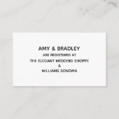 ギフトレジストリの白黒の手書カジュアルき エンクロージャーカード (裏面)