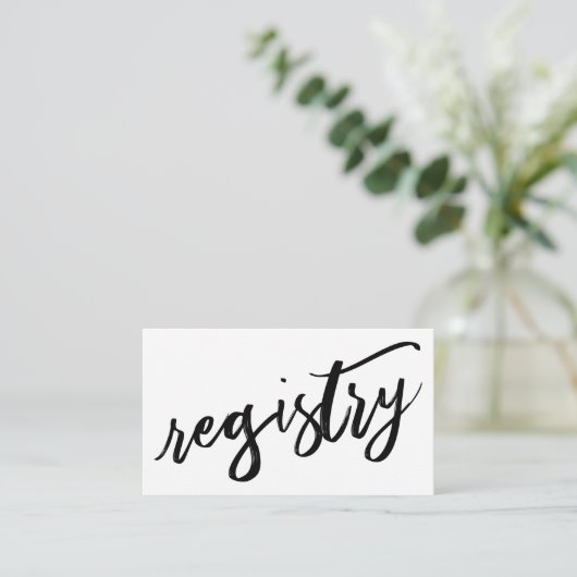 ギフトレジストリの白黒の手書カジュアルき エンクロージャーカード (スタンド正面)