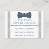 ギフトレジストリカード、小男、ボウタイ エンクロージャーカード (正面)