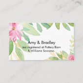ギフトレジストリスクリプトカラフル水彩の花 エンクロージャーカード (裏面)