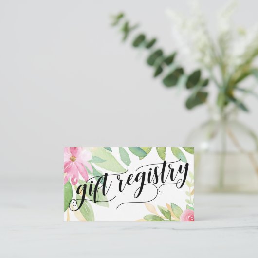 ギフトレジストリスクリプトカラフル水彩の花 エンクロージャーカード (スタンド正面)