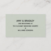 ギフトレジストリセージ緑の手書きカジュアル入力 エンクロージャーカード (裏面)