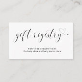 ギフトレジストリハートピンクかわいい女の子の赤ちゃんシャワー エンクロージャーカード (正面)