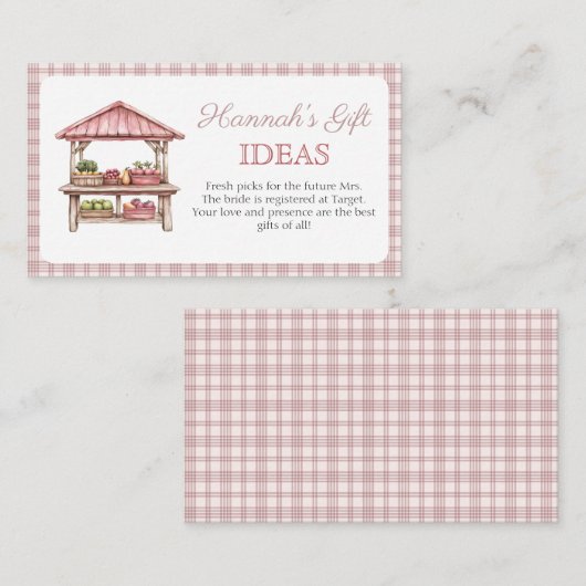 ギフトレジストリブライダルシャワーエンクロージャカード エンクロージャーカード (正面/裏面)