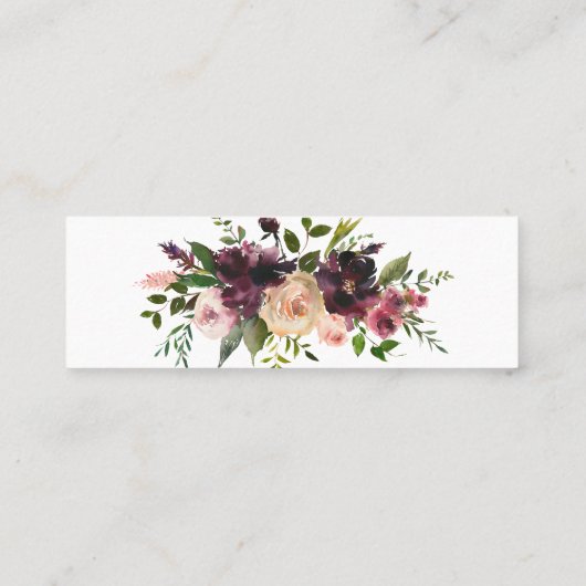 ギフトレジストリブルゴーニュ花金ゴールドエンクロージャカード スキニー名刺 (裏面)