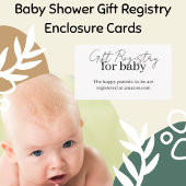 ギフトレジストリベビー、ベビーシャワー招待状 エンクロージャーカード