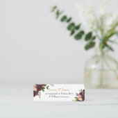 ギフトレジストリBurgundy水色フローラエンクロージャ スキニー名刺 (スタンド正面)