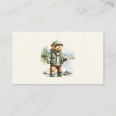 ギフトレジストリQRコードかわいい魚釣りテディベア エンクロージャーカード (裏面)