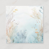 ギフトレジストリQRコードブルーベージュホエールベビーシャワー エンクロージャーカード (裏面)