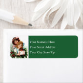 ギフトヴィンテージクリスマスの若い女の子 ラベル (インサイチュ)