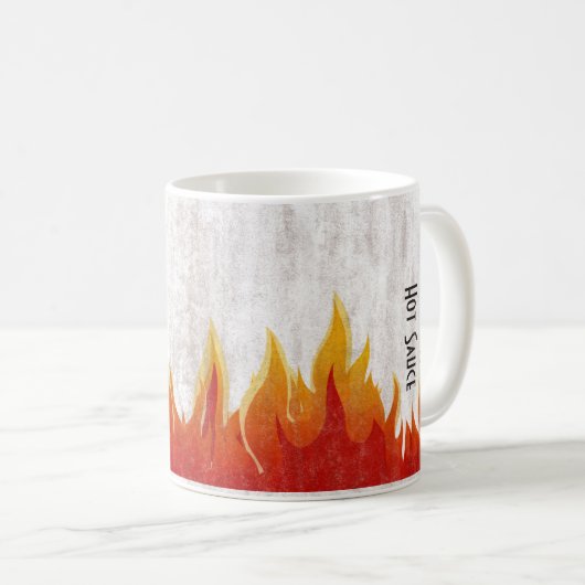ギフトヴィンテージ炎パーソナライズされたホットソース コーヒーマグカップ (正面右)