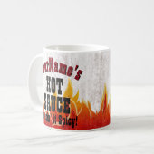ギフトヴィンテージ炎パーソナライズされたホットソース コーヒーマグカップ (正面左)