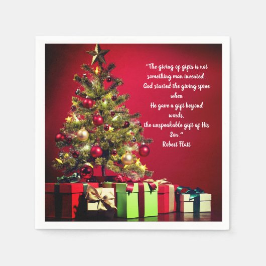 ギフト与えことわざクリスマスカクテル スタンダードカクテルナプキン (正面)