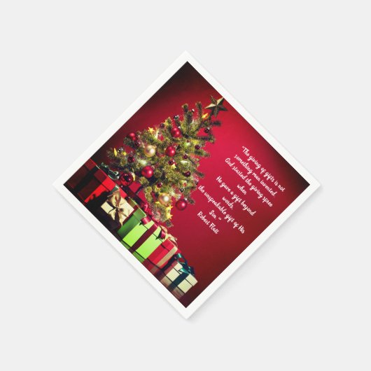 ギフト与えことわざクリスマスカクテル スタンダードカクテルナプキン (角)