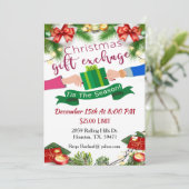 ギフト交換このシーズンクリスマス招待状 招待状 (スタンド正面)