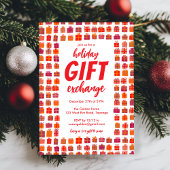 ギフト交換パーティー休日かわいいギフトハンドドロー 招待状