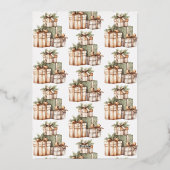 ギフト交換ホワイトエレファントパーティの招待状 箔シーズンカード (裏面)