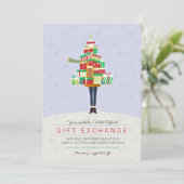 ギフト交換不要品のパーティの招待状 招待状 (スタンド正面)