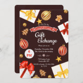 ギフト交換休日カード 招待状 (正面/裏面)