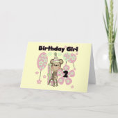 ギフト付きガールモンキー2nd誕生日Tシャツ カード (正面)