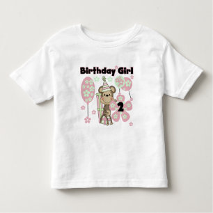 ギフト付きガールモンキー2nd誕生日Tシャツ トドラーTシャツ