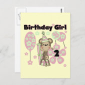 ギフト付きガールモンキー2nd誕生日Tシャツ ポストカード (正面/裏面)