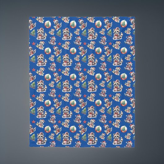 ギフト付きキュートなクリスマスアライグマSnowglobe Tree フリースブランケット