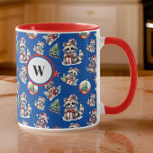 ギフト付きキュートなクリスマスアライグマSnowglobe Tree マグカップ