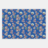 ギフト付きキュートなクリスマスアライグマSnowglobe Tree ラッピングペーパーシート (正面)