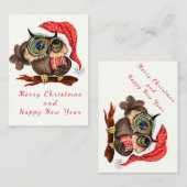 ギフト付きクリスマスカードベビーフクロウ ノートカード (正面/裏面)