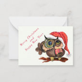 ギフト付きクリスマスカードベビーフクロウ ノートカード (裏面)