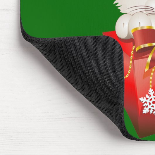 ギフト付きクリスマスサンタを子猫 マウスパッド (コーナー)