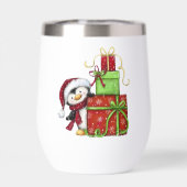 ギフト付きクリスマスペンギン – フェスティバルおもしろいデコール (背面)