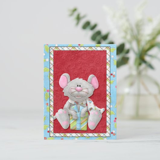 ギフト付きクリスマスマウスホリデーカード シーズンポストカード (スタンド正面)