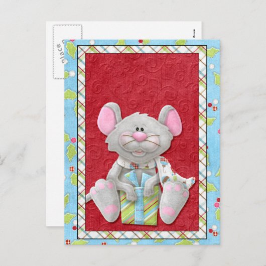 ギフト付きクリスマスマウスホリデーカード シーズンポストカード (正面/裏面)