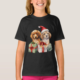 ギフト付きクリスマス犬 Tシャツ