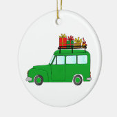 ギフト付きグリーンクリスマストラック セラミックオーナメント (左)