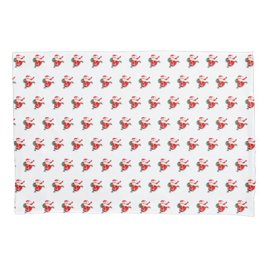 ギフト付きサンタのクリスマスピローケース 枕カバー (正面)