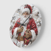 ギフト付きサンタ祝ー! ラージ壁時計 (傾斜)