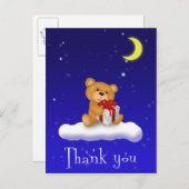 ギフト付きテディベア赤ちゃんシャワーサンキューカード ポストカード (正面/裏面)