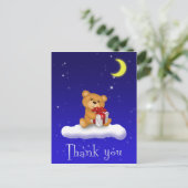 ギフト付きテディベア赤ちゃんシャワーサンキューカード ポストカード (スタンド正面)