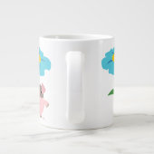 ギフト付き可愛い漫画の豚(青)ジャンボマグカップ ジャンボコーヒーマグカップ (裏面)