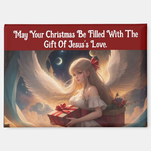 ギフト付き天使クリスマスマグネット マグネット (正面)